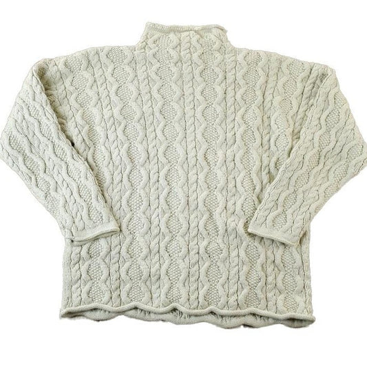 Vintage 1990s Eddie Bauer 3D Colored Cable Knit Crewneck Sweater Men's Large from propervintagecanada