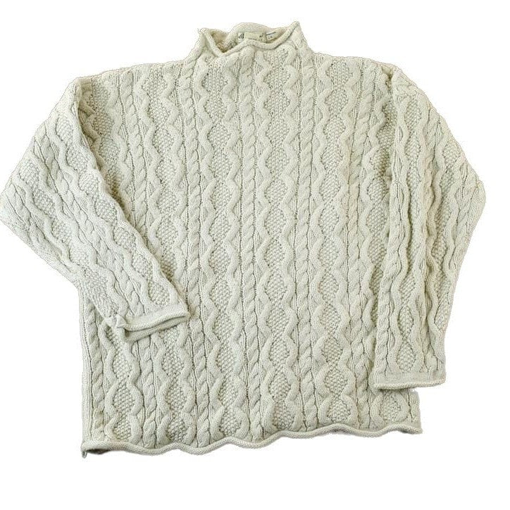 Vintage 1990s Eddie Bauer 3D Colored Cable Knit Crewneck Sweater Men's Large from propervintagecanada