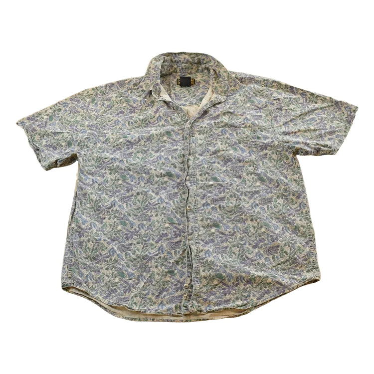 Vintage 1990s Eddie Bauer Abstract Floral Button Up Shirt Men's XL from propervintagecanada