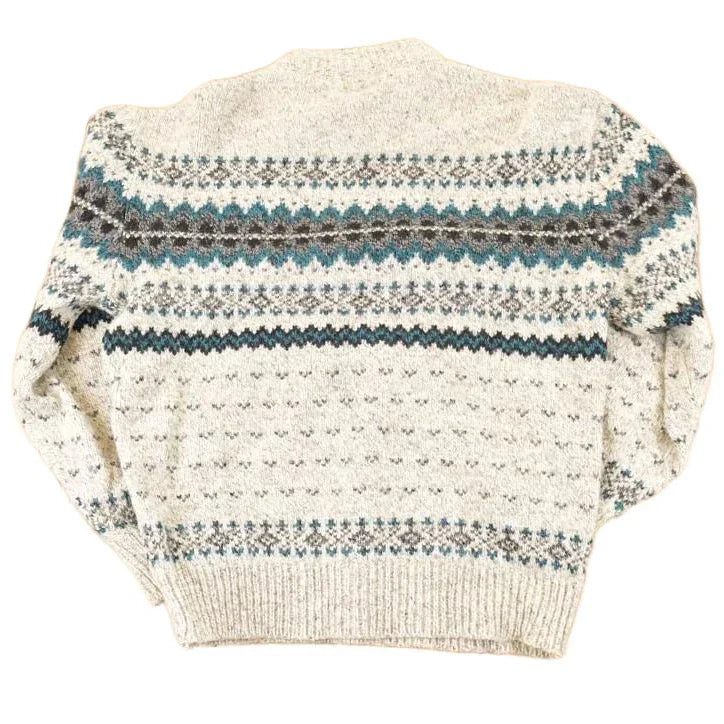 Vintage 1990s Eddie Bauer Abstract Wool Knit Sweater Men's M from propervintagecanada