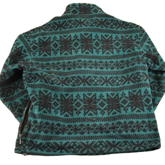 Vintage 1990s Eddie Bauer AOP Pocket Fleece Full Zip Sweater Men's L from propervintagecanada
