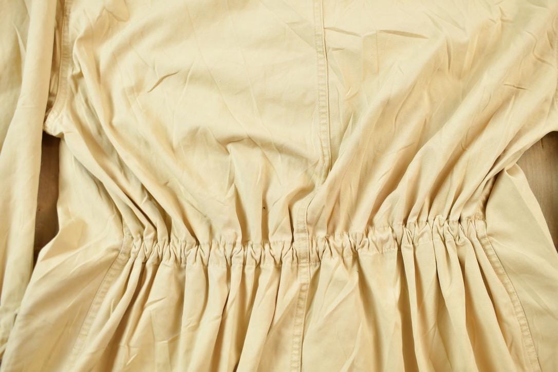 Vintage 1990s Eddie Bauer Beige Hooded Parka Jacket Women's Large from propervintagecanada