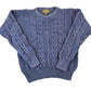 Vintage 1990s Eddie Bauer Cable Knit Abstract Pattern Crewneck Sweater Made In Hong Kong Men's Small from propervintagecanada