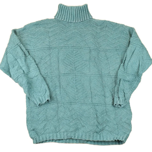 Vintage 1990s Eddie Bauer Cable Knit Turtleneck Sweater Womens L from propervintagecanada