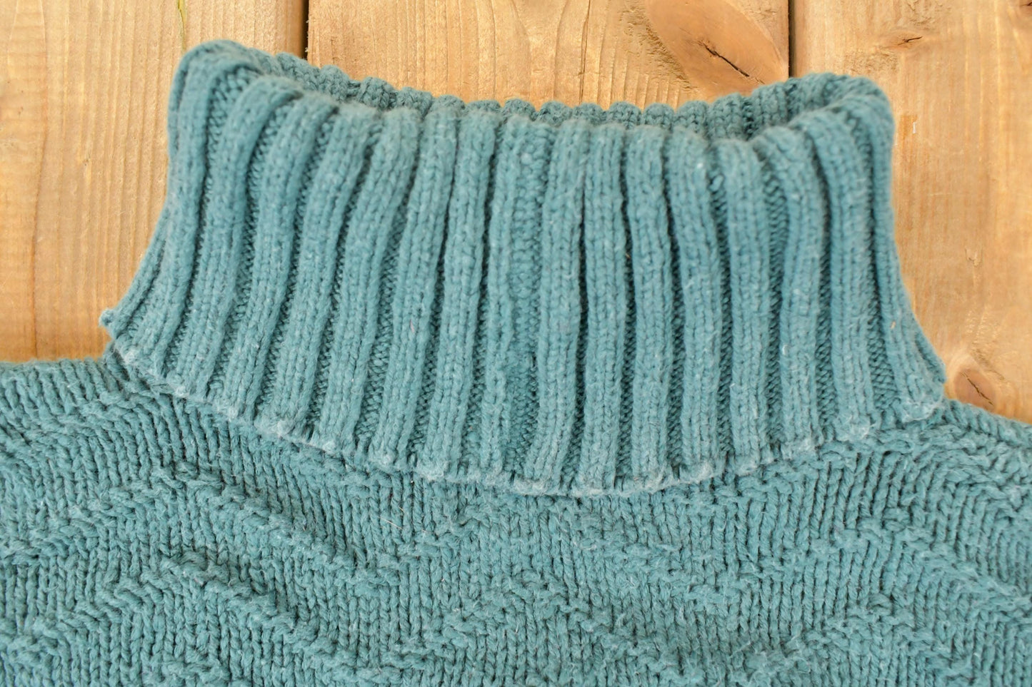 Vintage 1990s Eddie Bauer Cable Knit Turtleneck Sweater Womens L from propervintagecanada