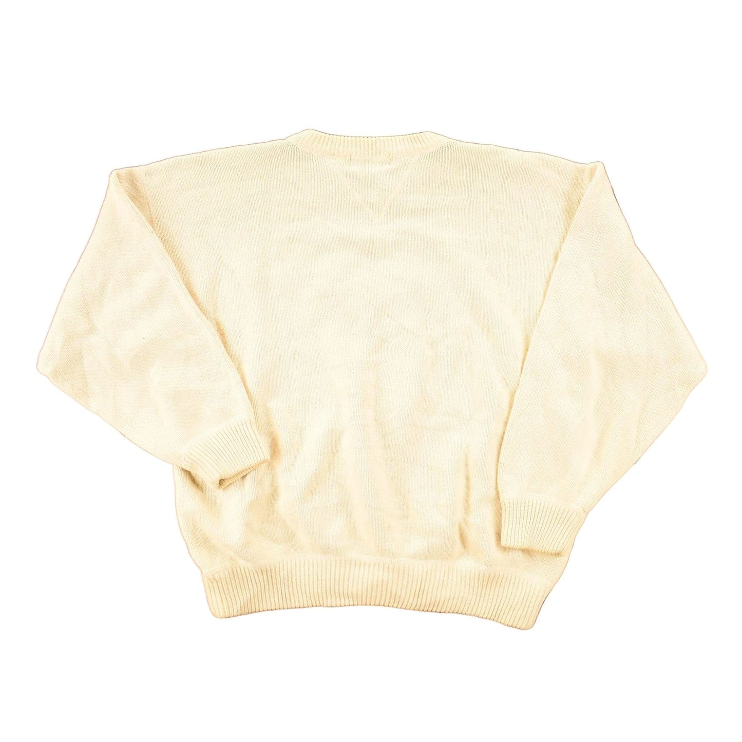 Vintage 1990s Eddie Bauer Cream Chunky Knit Crewneck Sweater Mens L from propervintagecanada