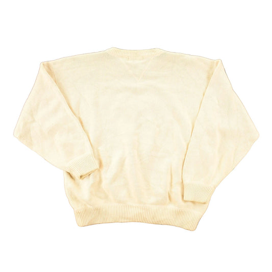 Vintage 1990s Eddie Bauer Cream Chunky Knit Crewneck Sweater Mens L from propervintagecanada