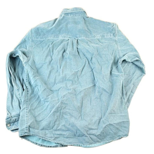 Vintage 1990s Eddie Bauer Denim Button Up Shirt Mens M from propervintagecanada