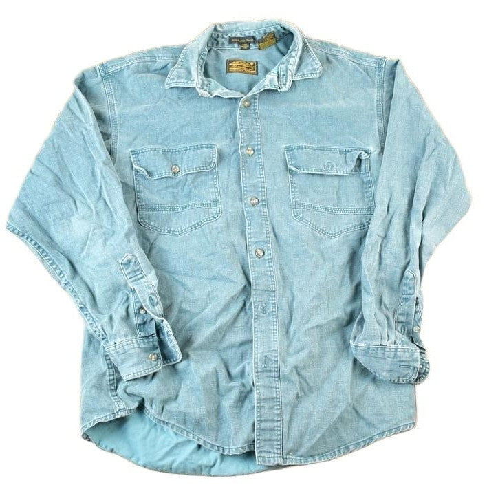 Vintage 1990s Eddie Bauer Denim Button Up Shirt Mens M from propervintagecanada