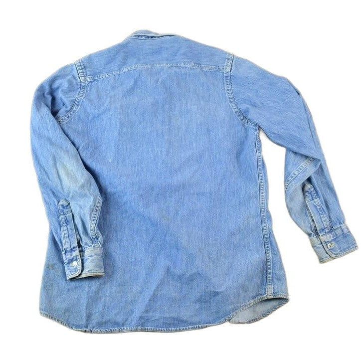 Vintage 1990s Eddie Bauer Denim Button Up Western Style Shirt Men's Medium from propervintagecanada
