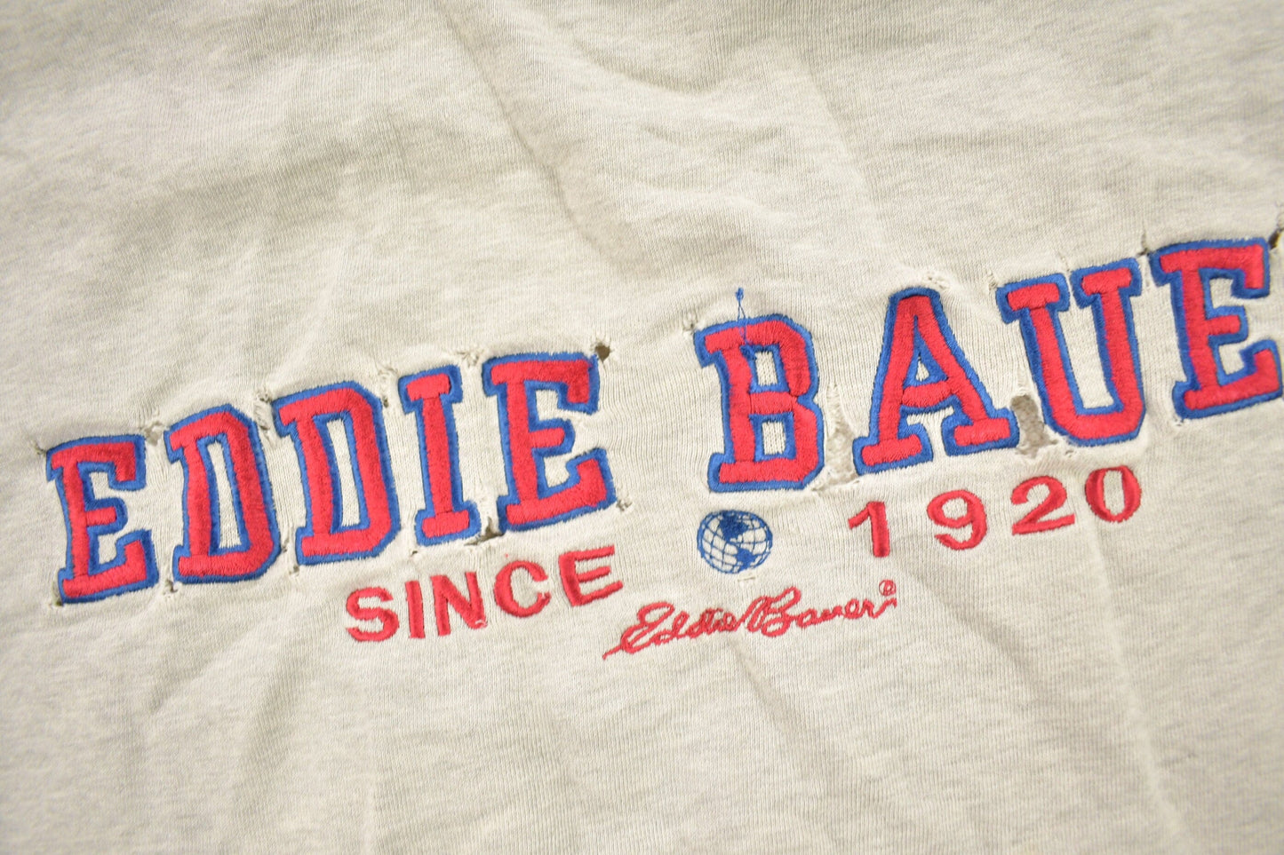 Vintage 1990s Eddie Bauer EBTEK Distressed Crewneck Sweatshirt Men's Medium from propervintagecanada