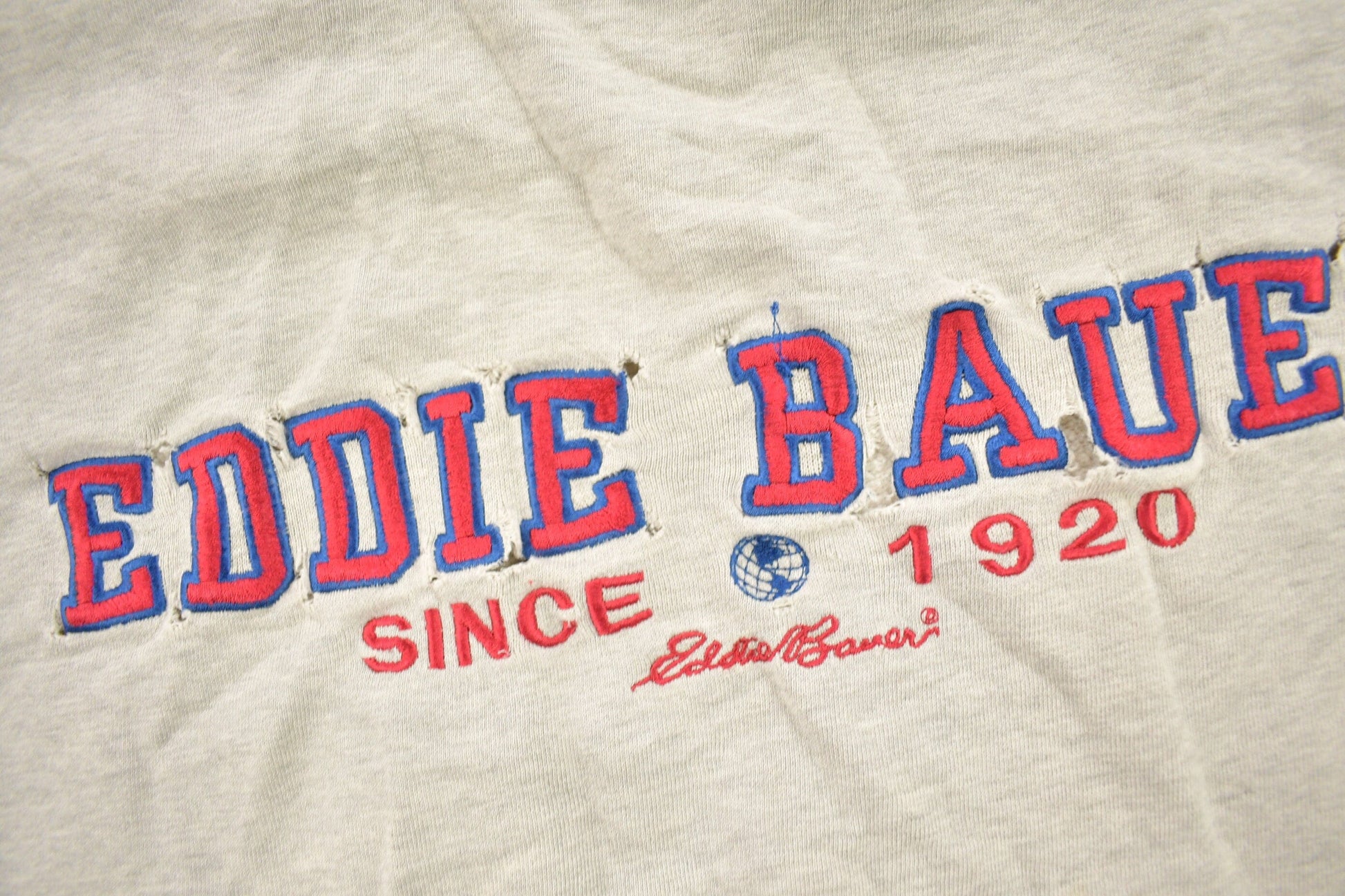Vintage 1990s Eddie Bauer EBTEK Distressed Crewneck Sweatshirt Men's Medium from propervintagecanada