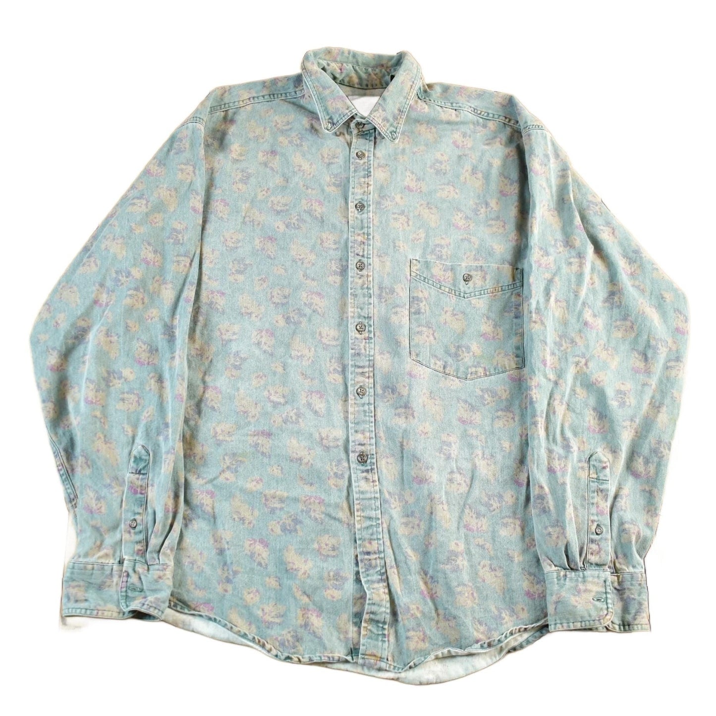 Vintage 1990s Eddie Bauer Floral Button Up Shirt Men's XL from propervintagecanada