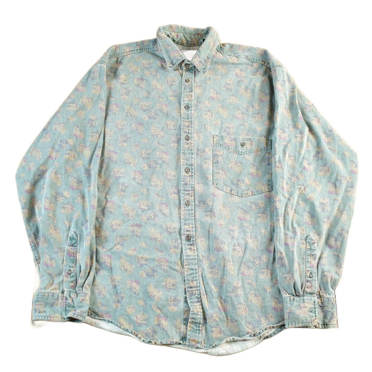Vintage 1990s Eddie Bauer Floral Button Up Shirt Men's XL from propervintagecanada