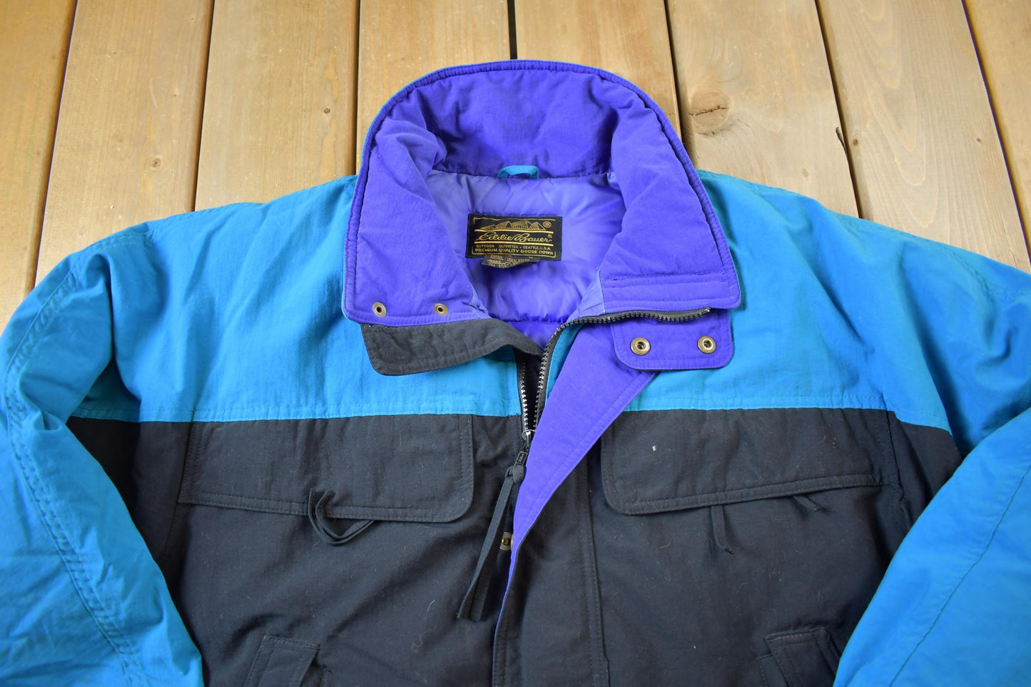 Vintage 1990s Eddie Bauer Goose Down Puffer Ski Jacket Men's M from propervintagecanada