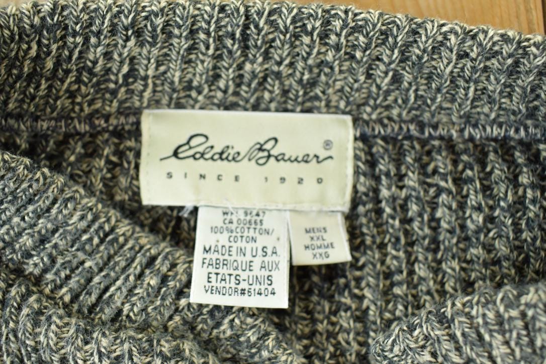 Vintage 1990s Eddie Bauer Heavy Knit Crewneck Sweater Men's 2XL from propervintagecanada