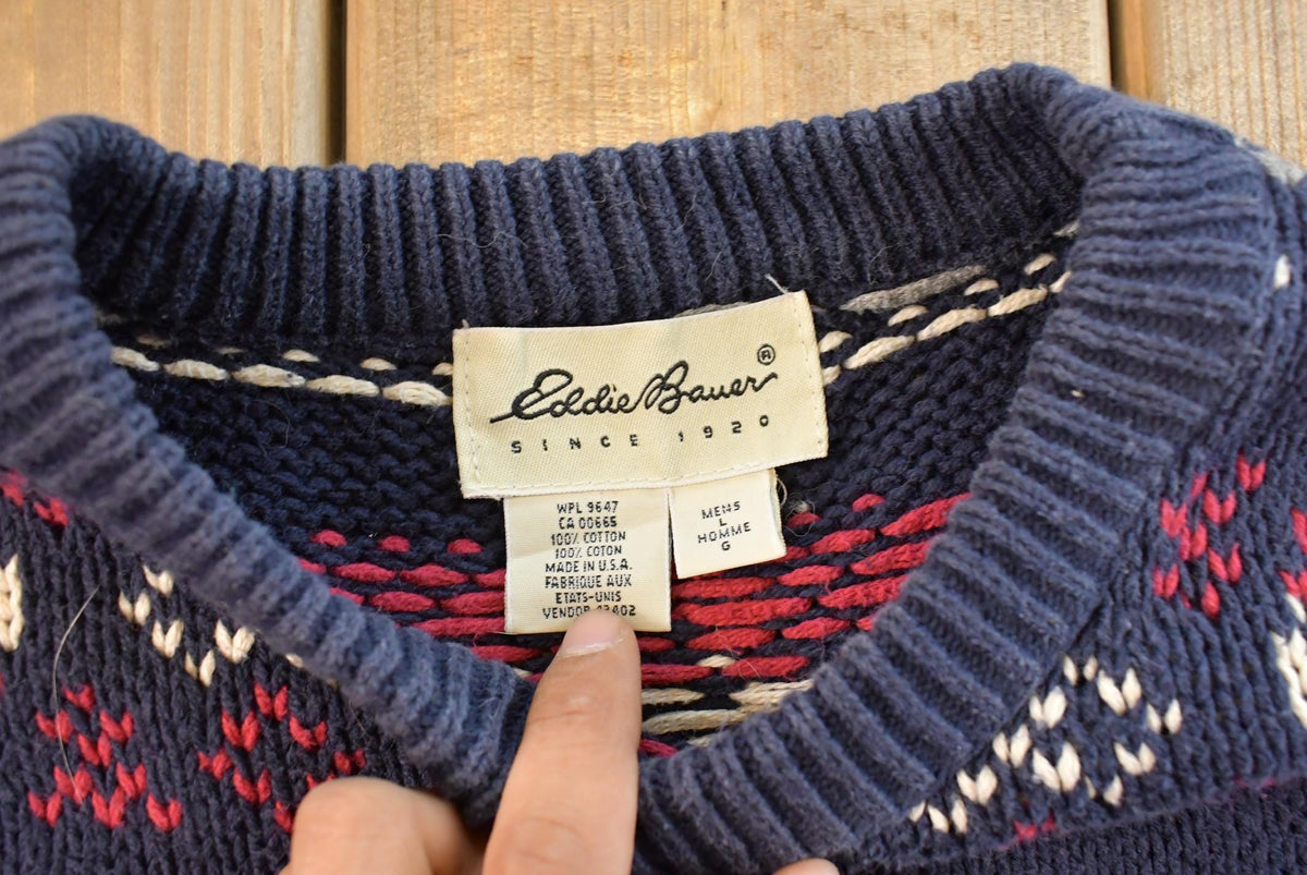 Vintage 1990s Eddie Bauer Knit Crewneck Sweater Men's Large from propervintagecanada