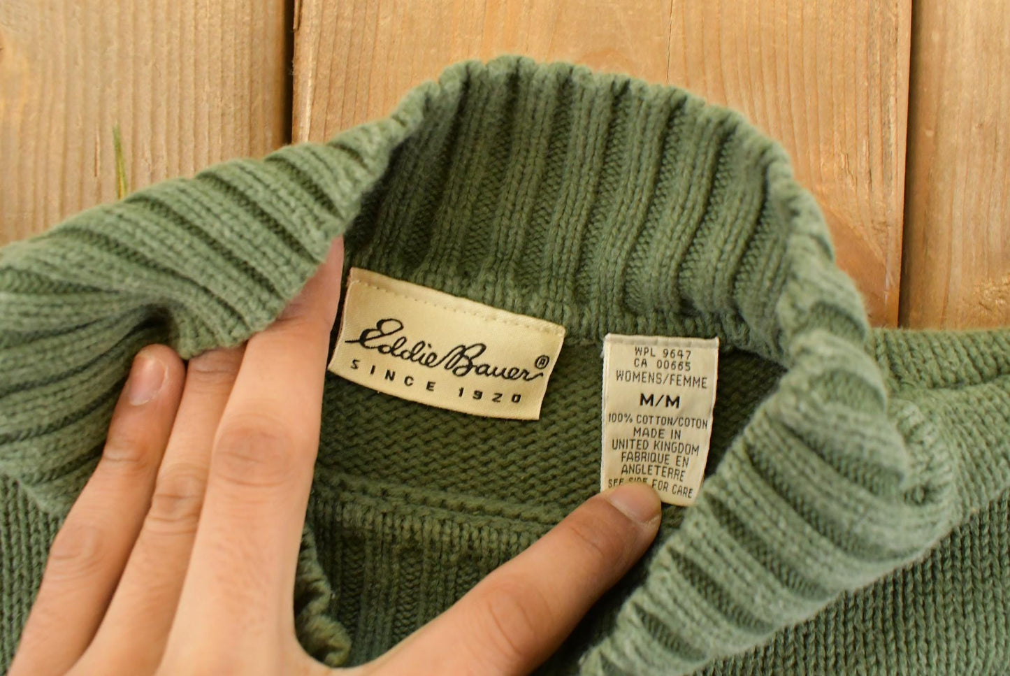 Vintage 1990s Eddie Bauer Mock Neck Knit Sweater Women's Medium from propervintagecanada