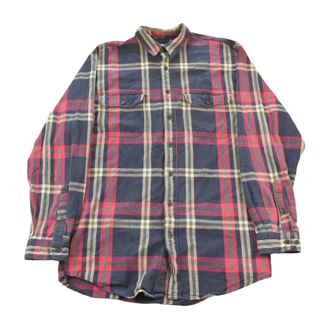 Vintage 1990s Eddie Bauer Plaid Flannel Button Up Shirt Men's XL / 90s Streetwear / Outdoorsman / Hiking / Layering Flannel / Americana from propervintagecanada
