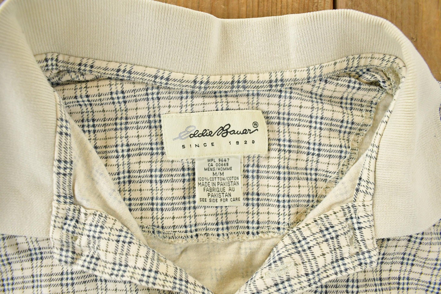 Vintage 1990s Eddie Bauer Plaid Polo Shirt Men's Medium from propervintagecanada