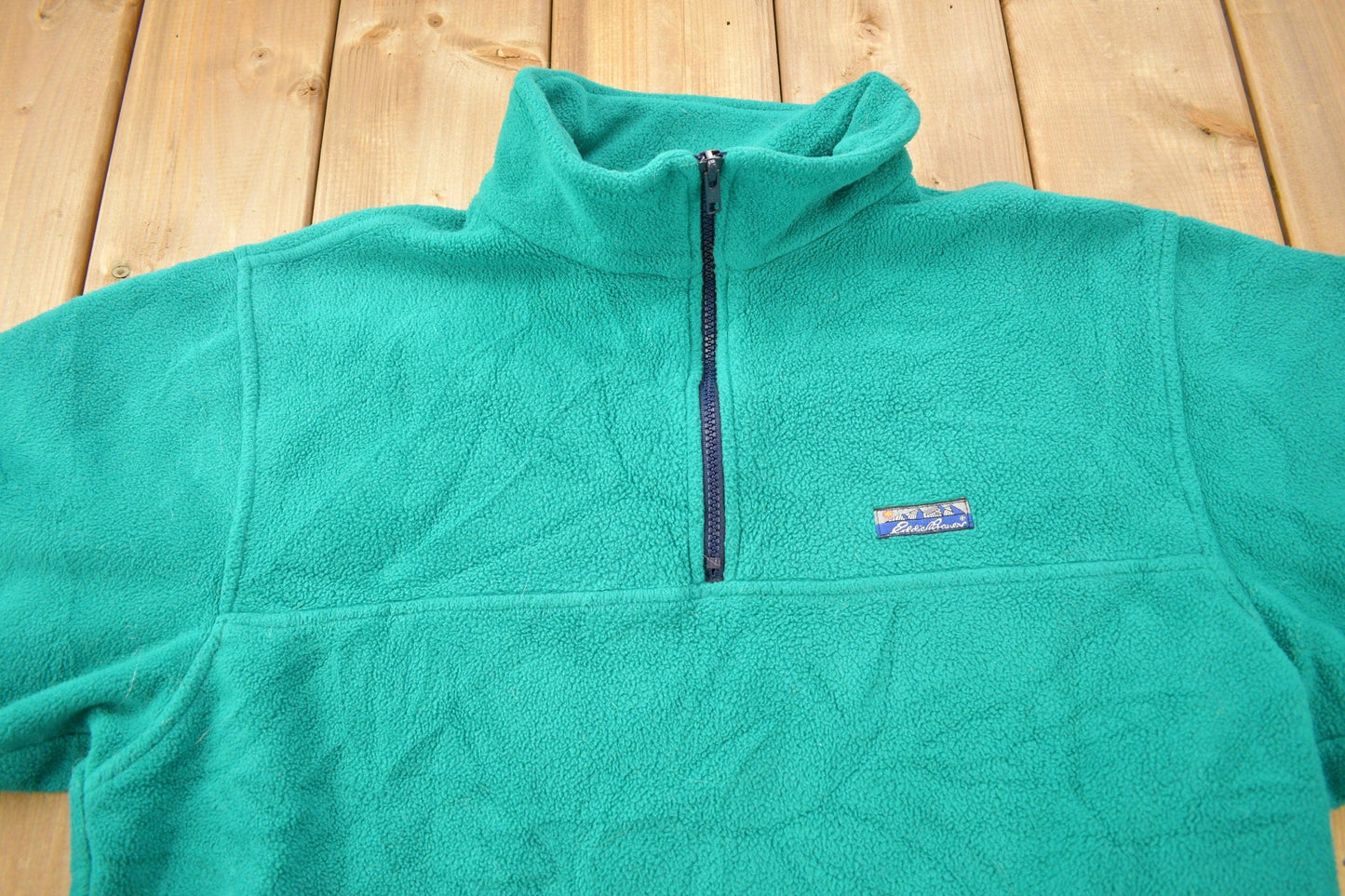 Vintage 1990s Eddie Bauer Quarter Zip Fleece Sweater from propervintagecanada