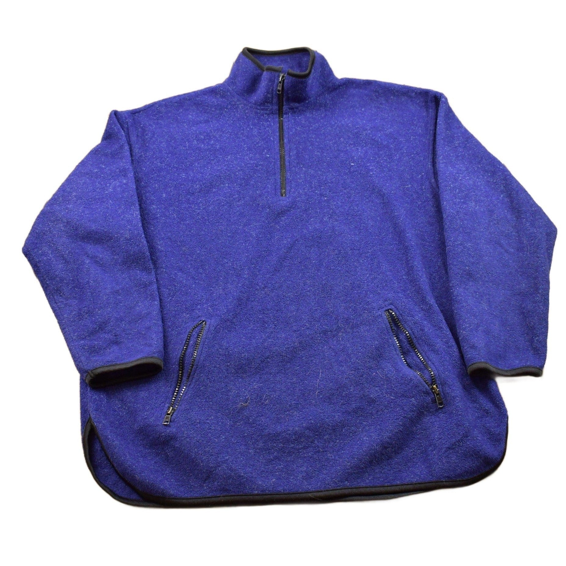 Vintage 1990s Eddie Bauer Quarter Zip Fleece Sweater Men's Large from propervintagecanada