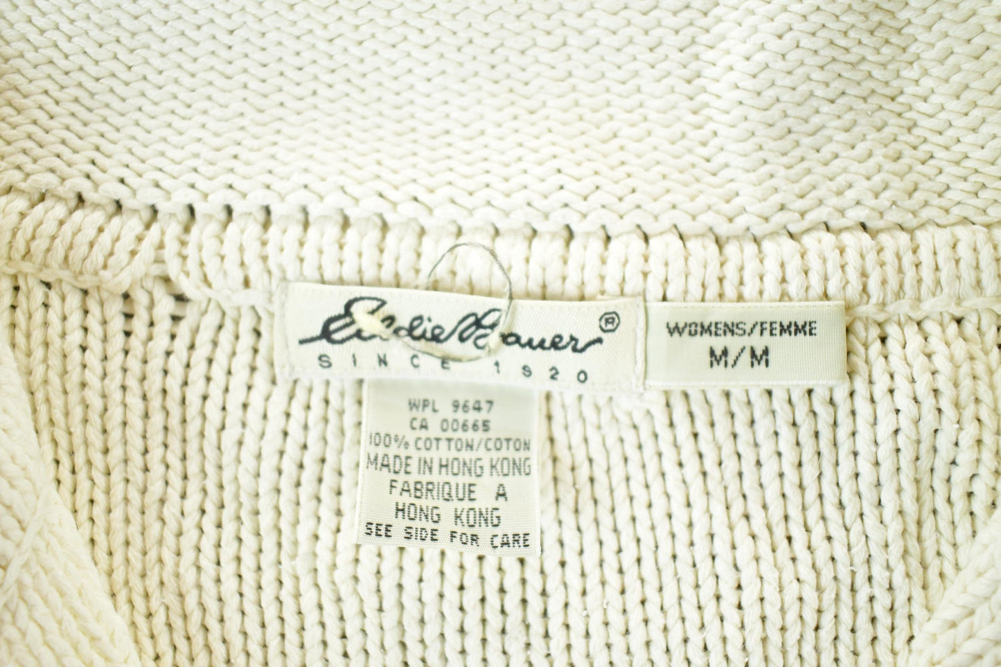 Vintage 1990s Eddie Bauer Quarter Zip Knit Abstract Pattern Crewneck Sweater Womens S-M from propervintagecanada