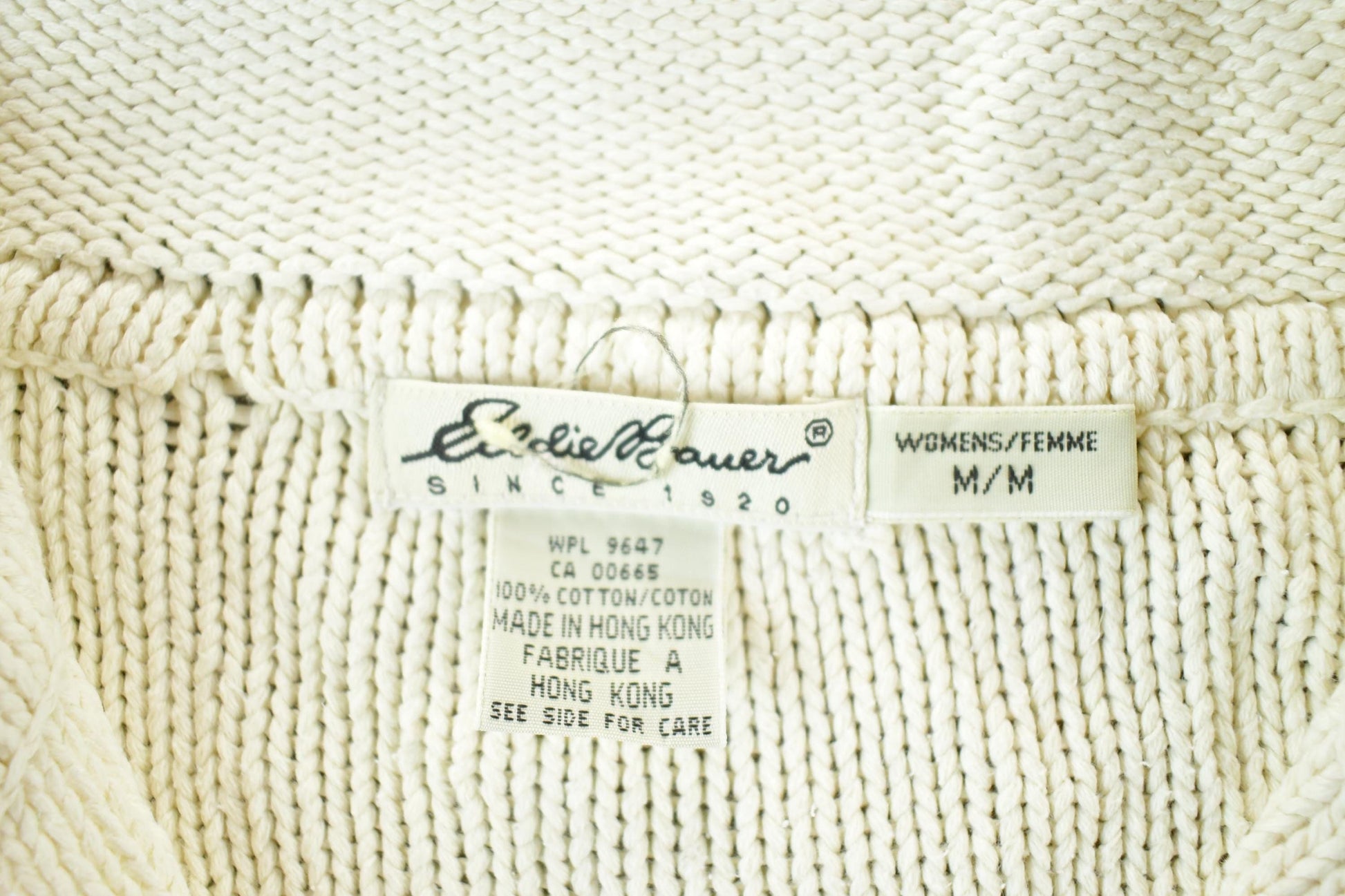 Vintage 1990s Eddie Bauer Quarter Zip Knit Abstract Pattern Crewneck Sweater Womens S-M from propervintagecanada
