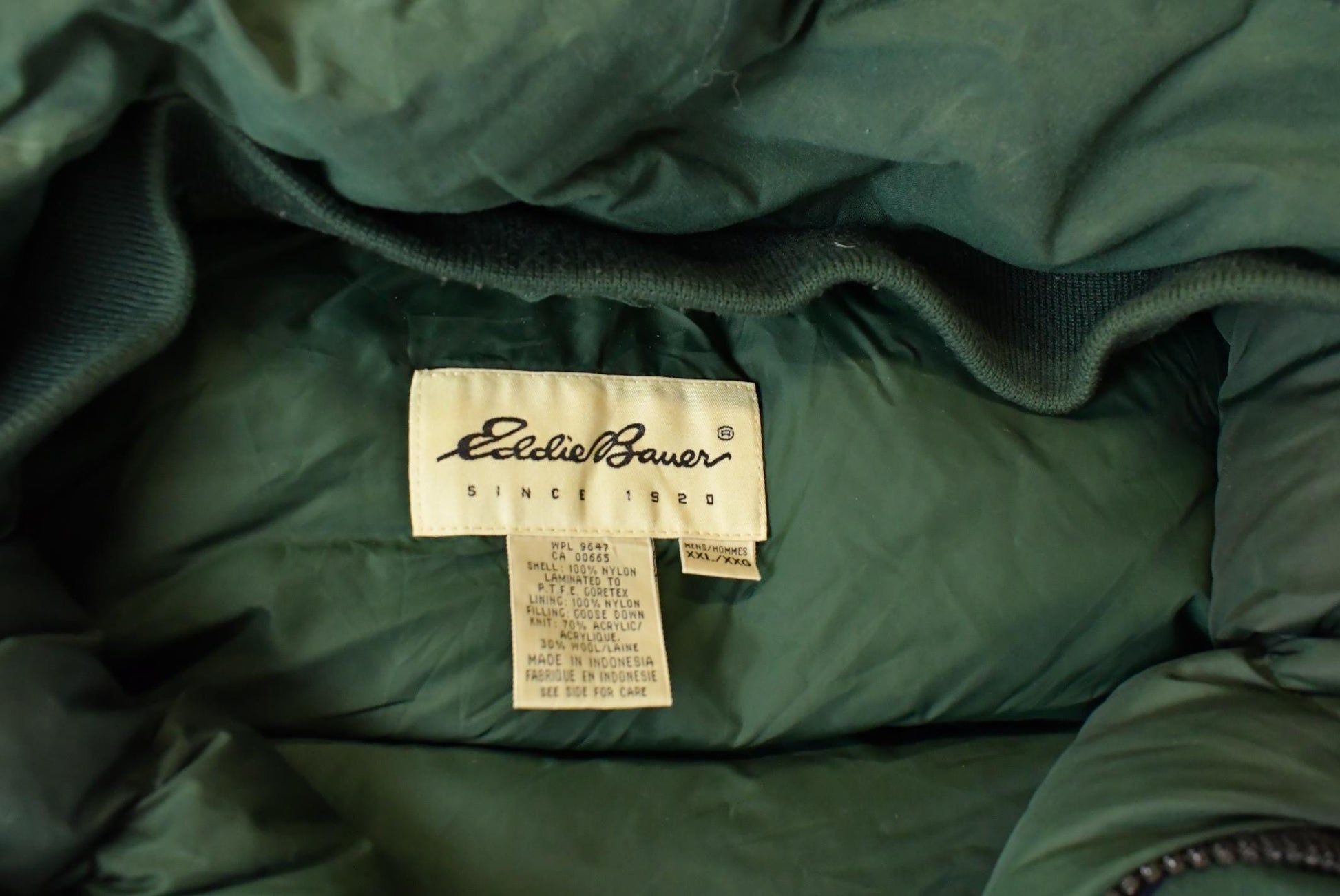 Vintage 1990s Eddie Bauer Ridgeline Goose Down Hooded Jacket Men's 2XL from propervintagecanada