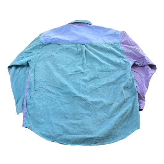 Vintage 1990s Eddie Bauer Rufton Twill Color Block Button Up Shirt Men's L from propervintagecanada