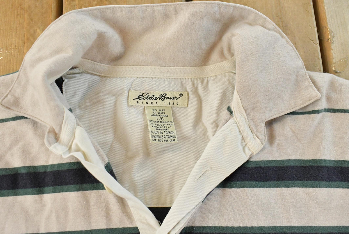 Vintage 1990s Eddie Bauer Rugby Shirt Mens Large from propervintagecanada
