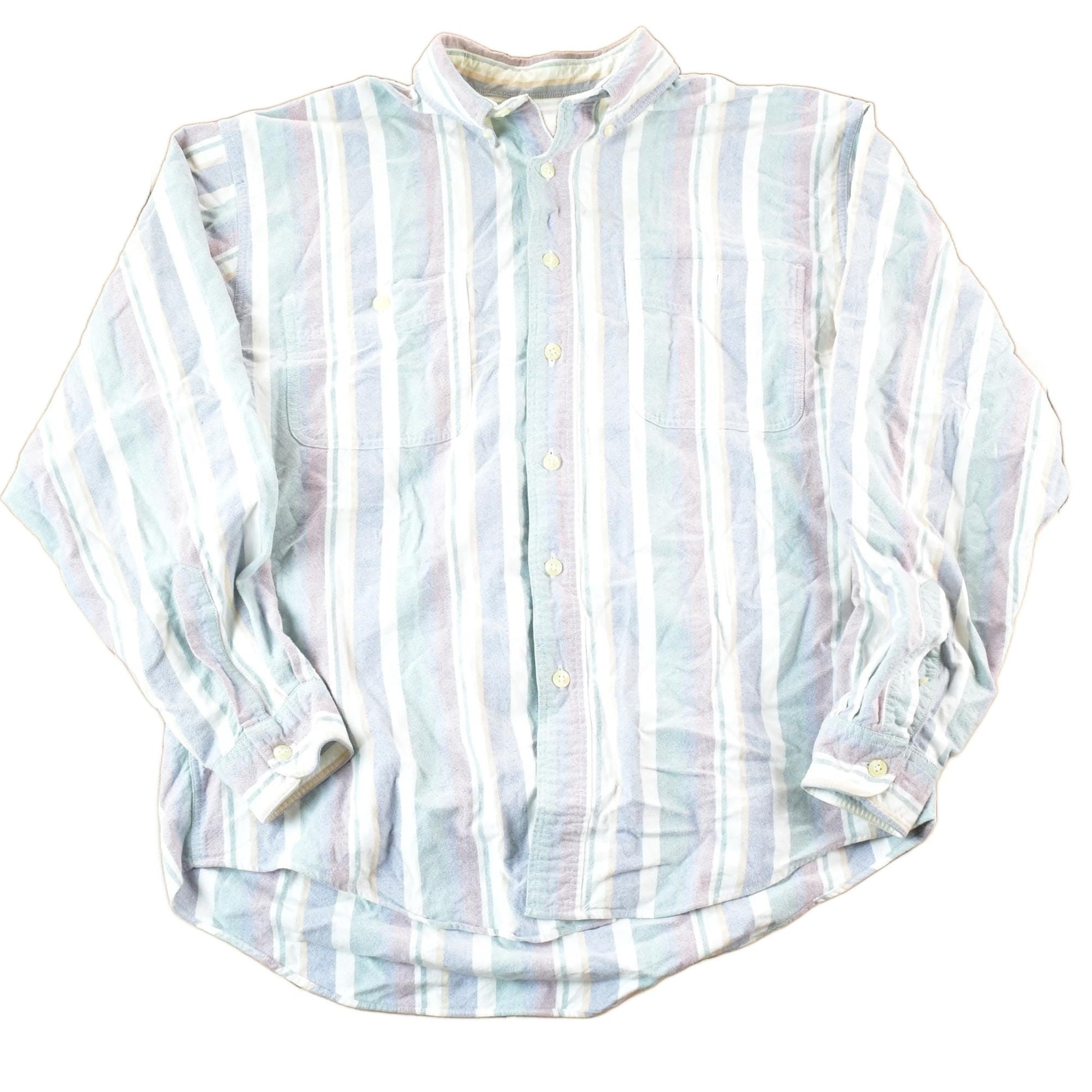 Vintage 1990s Eddie Bauer Striped Button Up Shirt Mens L from propervintagecanada