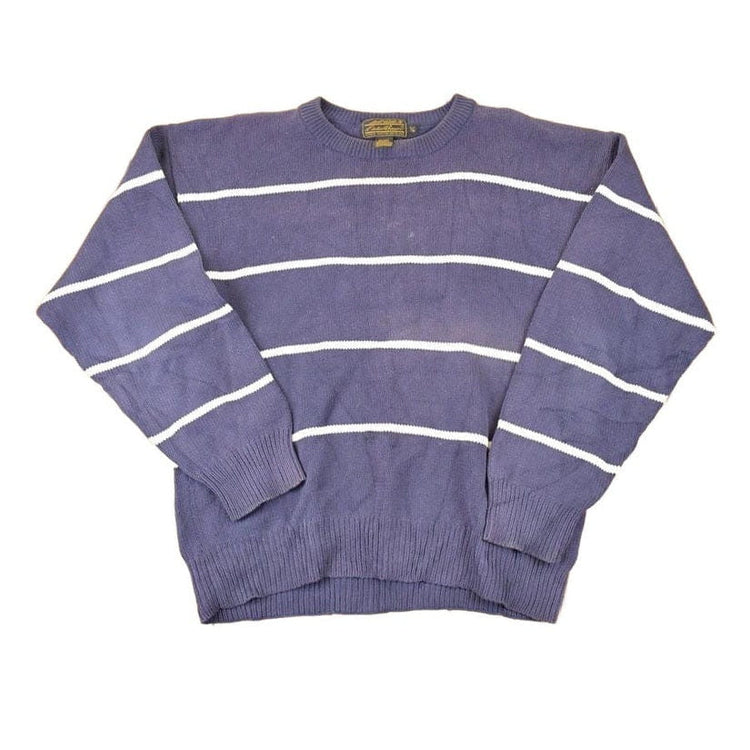 Vintage 1990s Eddie Bauer Striped Knit Crewneck Sweater Men's L from propervintagecanada
