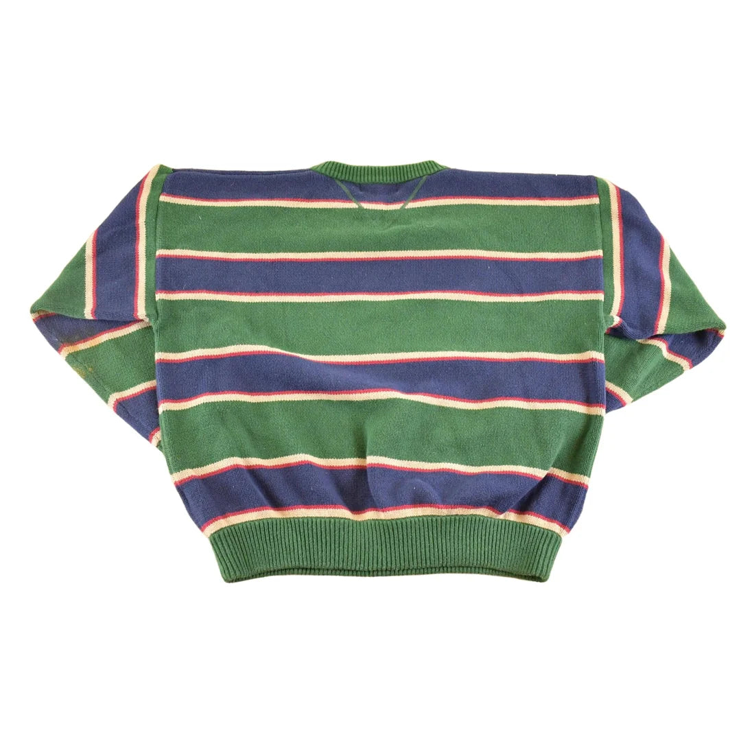 Vintage 1990s Eddie Bauer Striped Knit Crewneck Sweater Men's XL from propervintagecanada