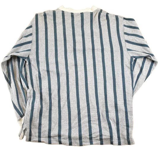 Vintage 1990s Eddie Bauer Striped Souvenir Quarter Button Crewneck Sweatshirt Men's L from propervintagecanada