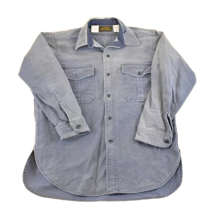 Vintage 1990s Eddie Bauer Thrashed Denim Button Up Shirt Men's L from propervintagecanada
