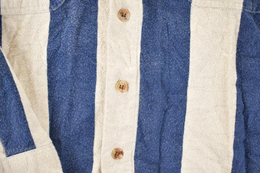 Vintage 1990s Eddie Bauer Vertical Stripe Western Style Button Up Shirt Men's Large from propervintagecanada
