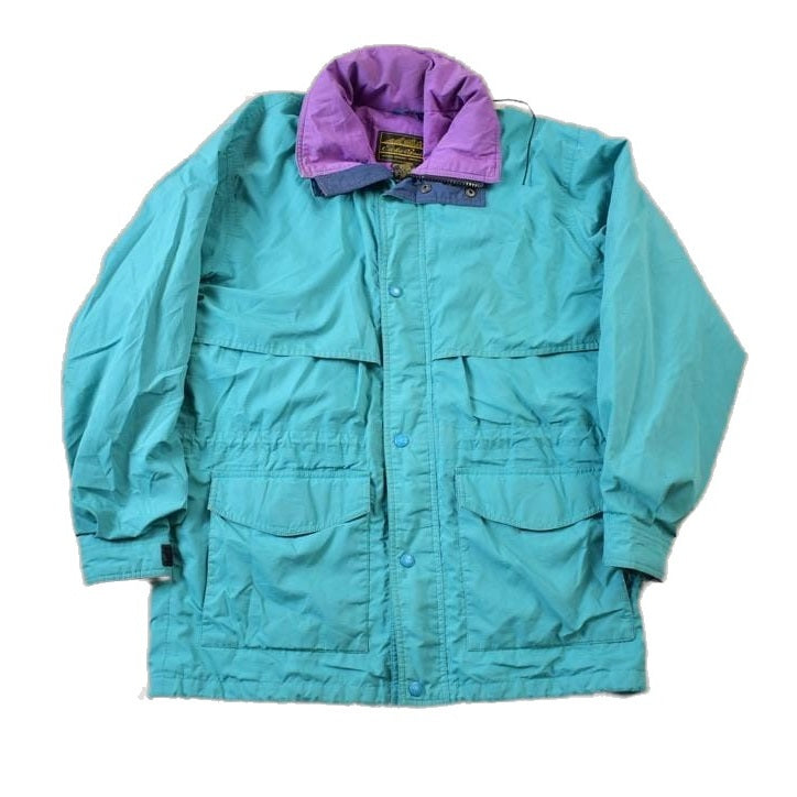 Vintage 1990s Eddie Bauer Windbreaker Retractable Hood Light Jacket Men's M from propervintagecanada