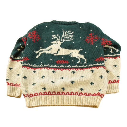 Vintage 1990s Eddie Bauer Wool Knit Reindeer Crewneck Sweater Men's S from propervintagecanada
