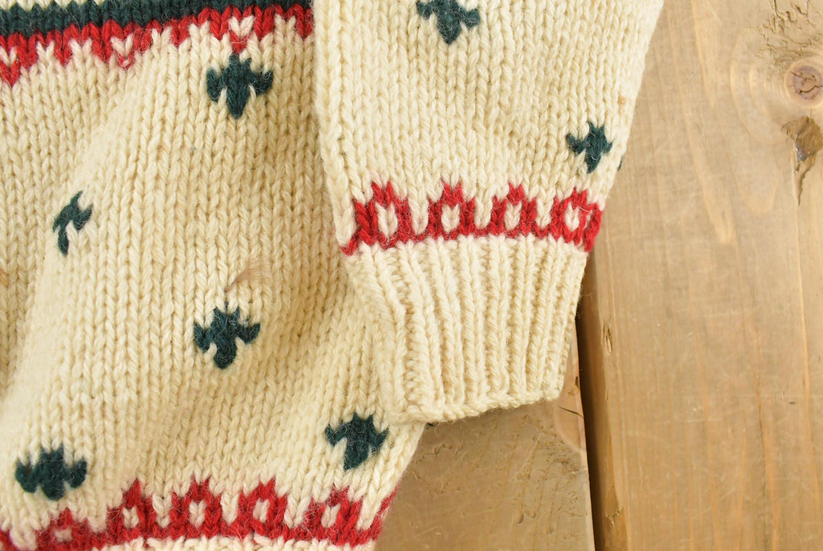 Vintage 1990s Eddie Bauer Wool Knit Reindeer Crewneck Sweater Men's S from propervintagecanada