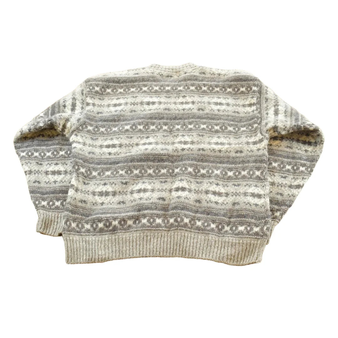 Vintage 1990s Eddie Bauer Wool Knit Striped Crewneck Sweater Men's M from propervintagecanada