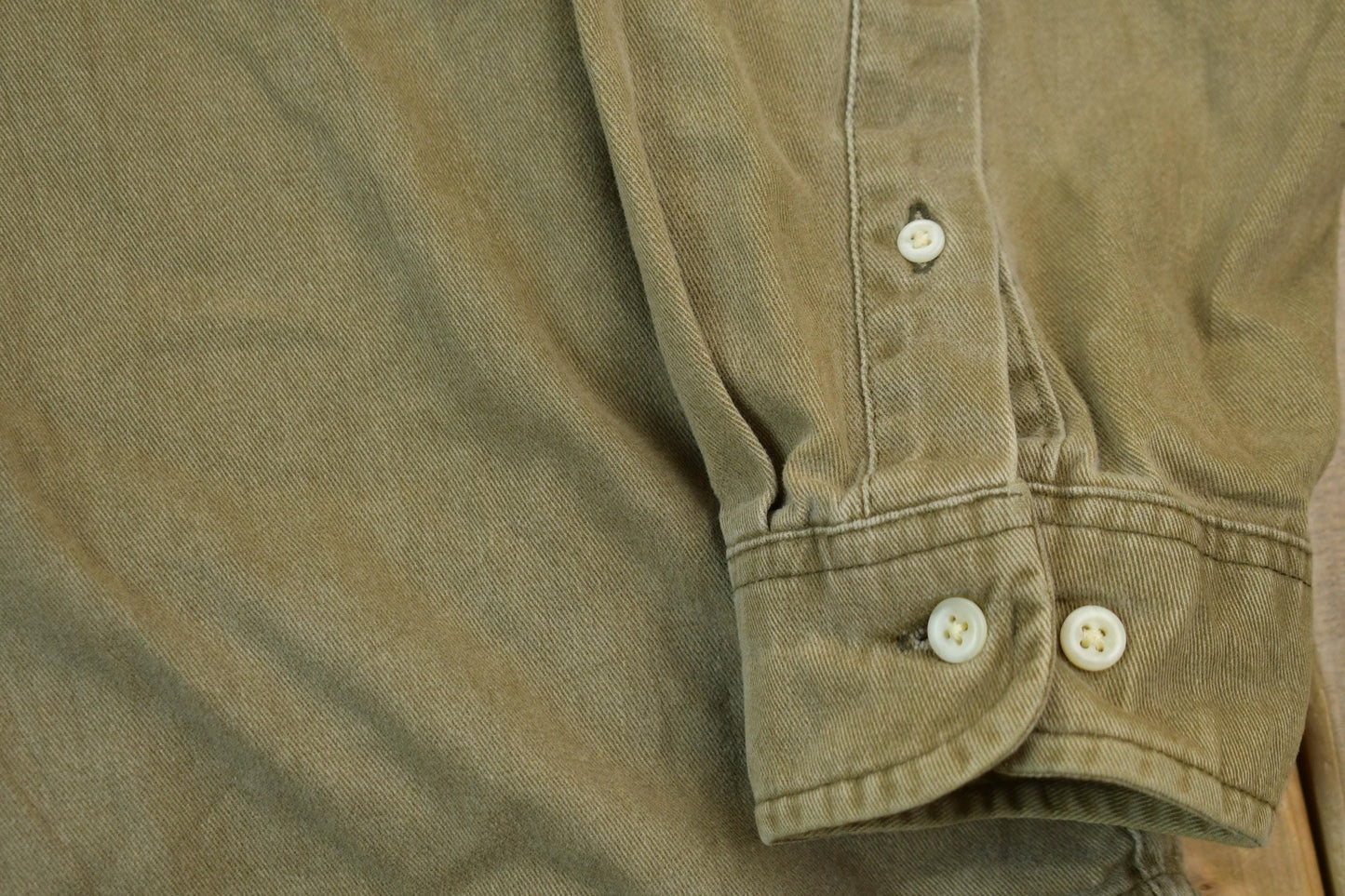 Vintage 1990s Eddie Bower Olive Western Style Button Up Rodeo Shirt Men's Large from propervintagecanada