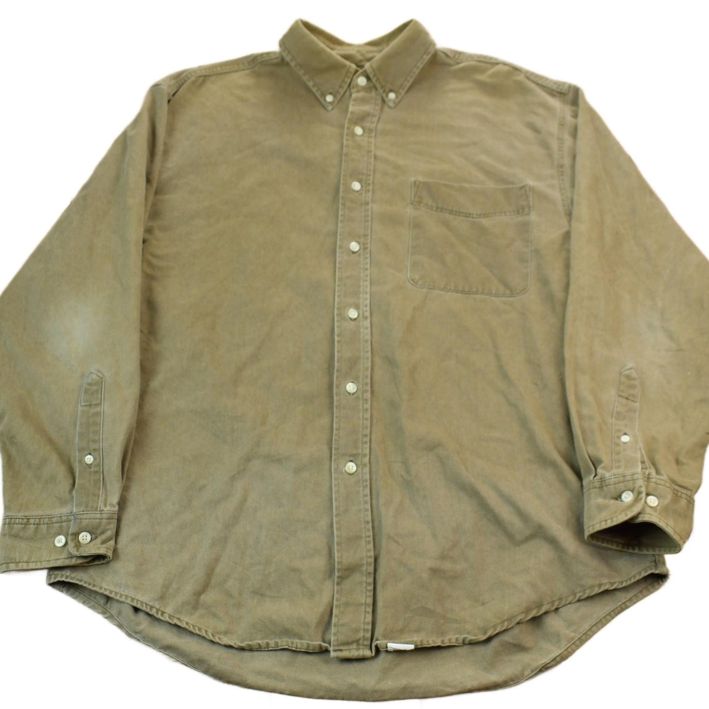 Vintage 1990s Eddie Bower Olive Western Style Button Up Rodeo Shirt Men's Large from propervintagecanada