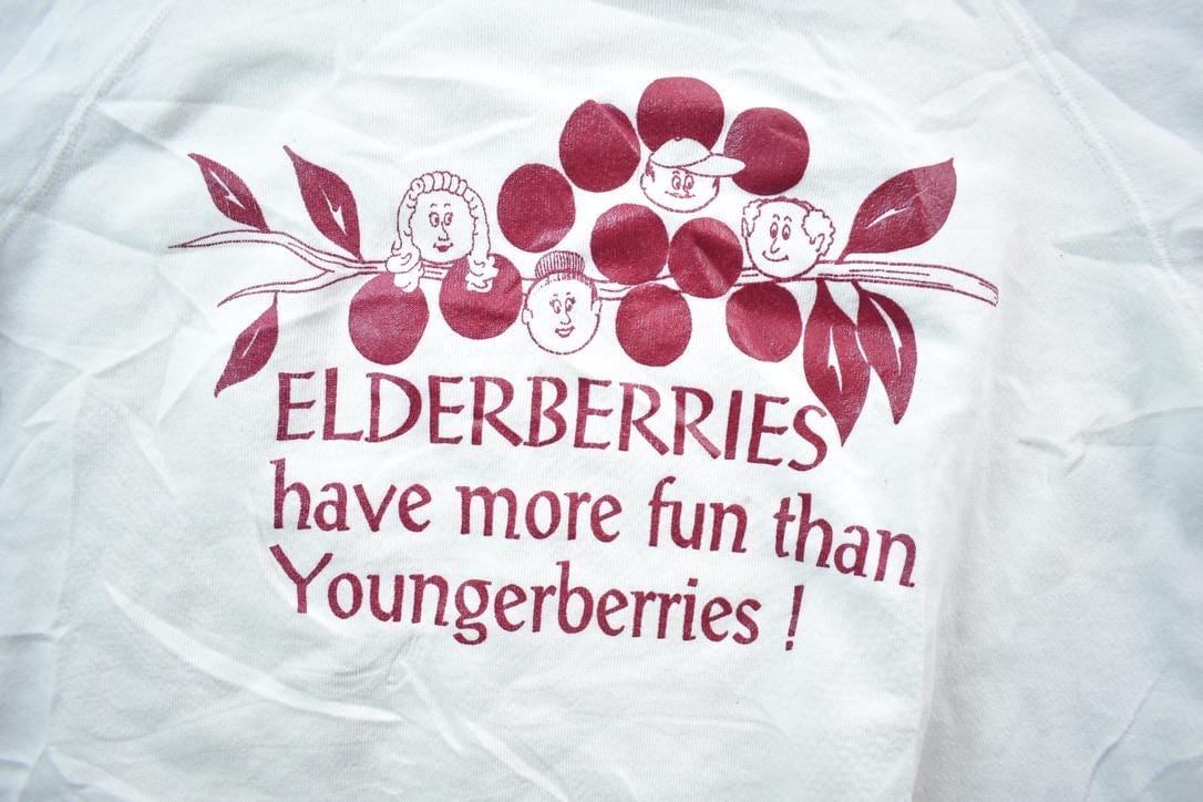 Vintage 1990s Elderberries Hanes Crewneck Sweatshirt Men's Small from propervintagecanada