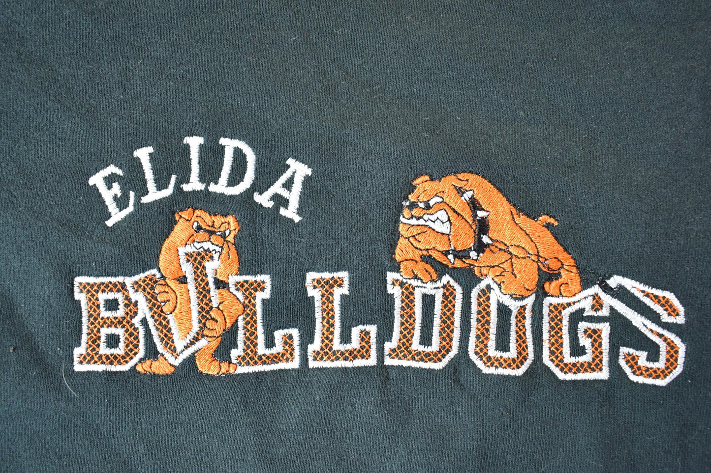 Vintage 1990s Elida Bulldogs University Collegiate Crewneck / Embroidered / NCAA Sweatshirt / Sportswear / Americana from propervintagecanada