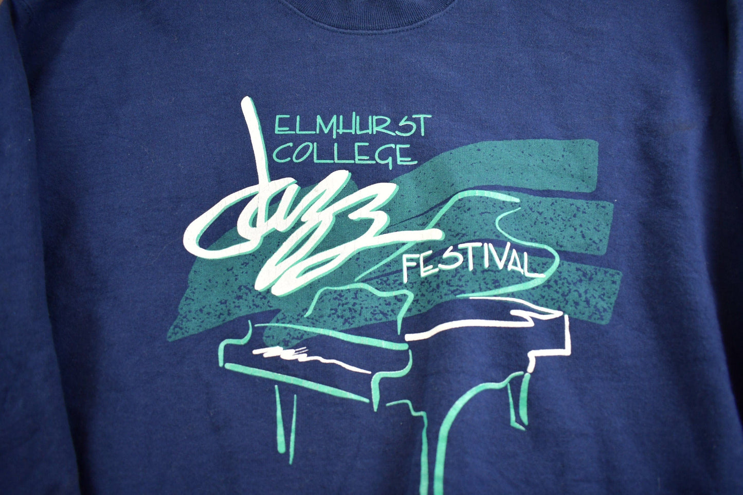 Vintage 1990s Elmhurst College Jazz Festival Souvenir Travel Crewneck Sweatshirt Men's 2XL from propervintagecanada