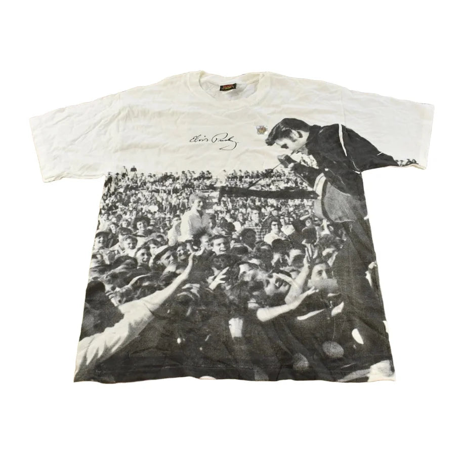 Vintage 1990s Elvis All Over Print Graphic T-Shirt Men's XL Men's Large from propervintagecanada