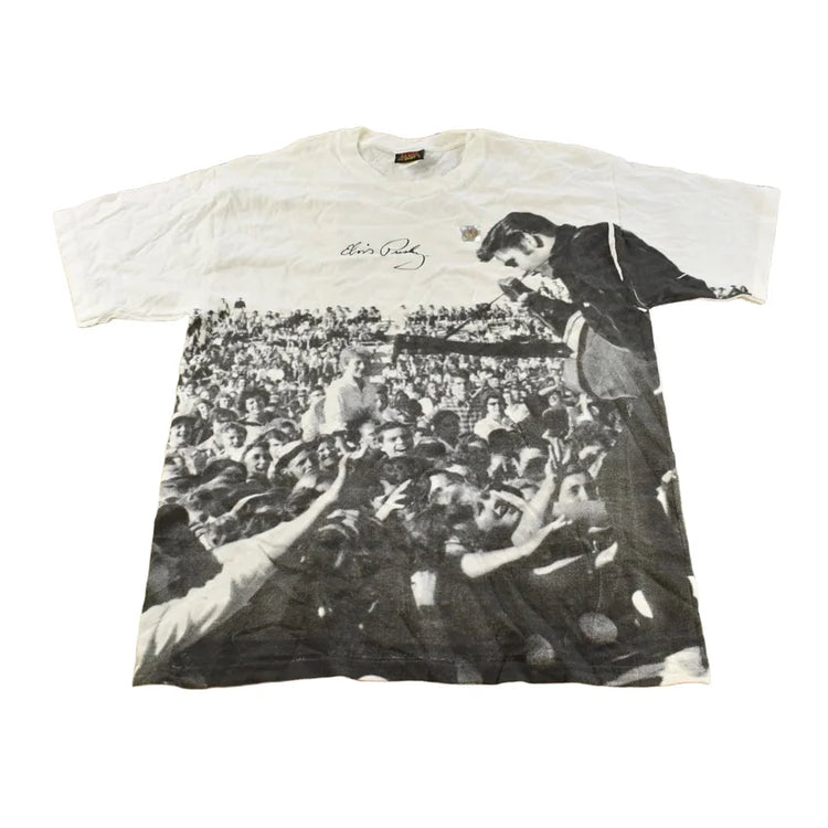 Vintage 1990s Elvis All Over Print Graphic T-Shirt Men's XL Men's Large from propervintagecanada