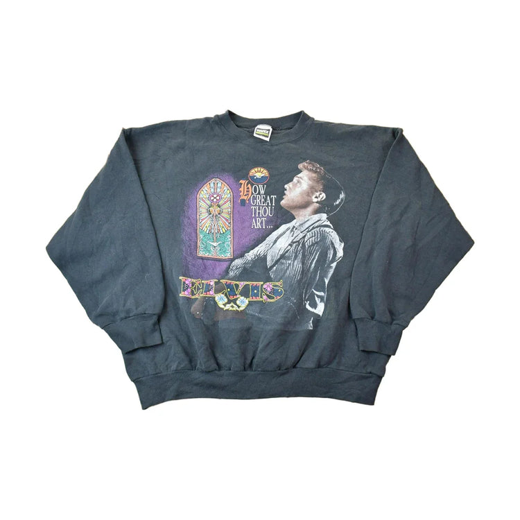 Vintage 1990s Elvis How Great Thou Art Crewneck Sweatshirt Men's 2XL from propervintagecanada