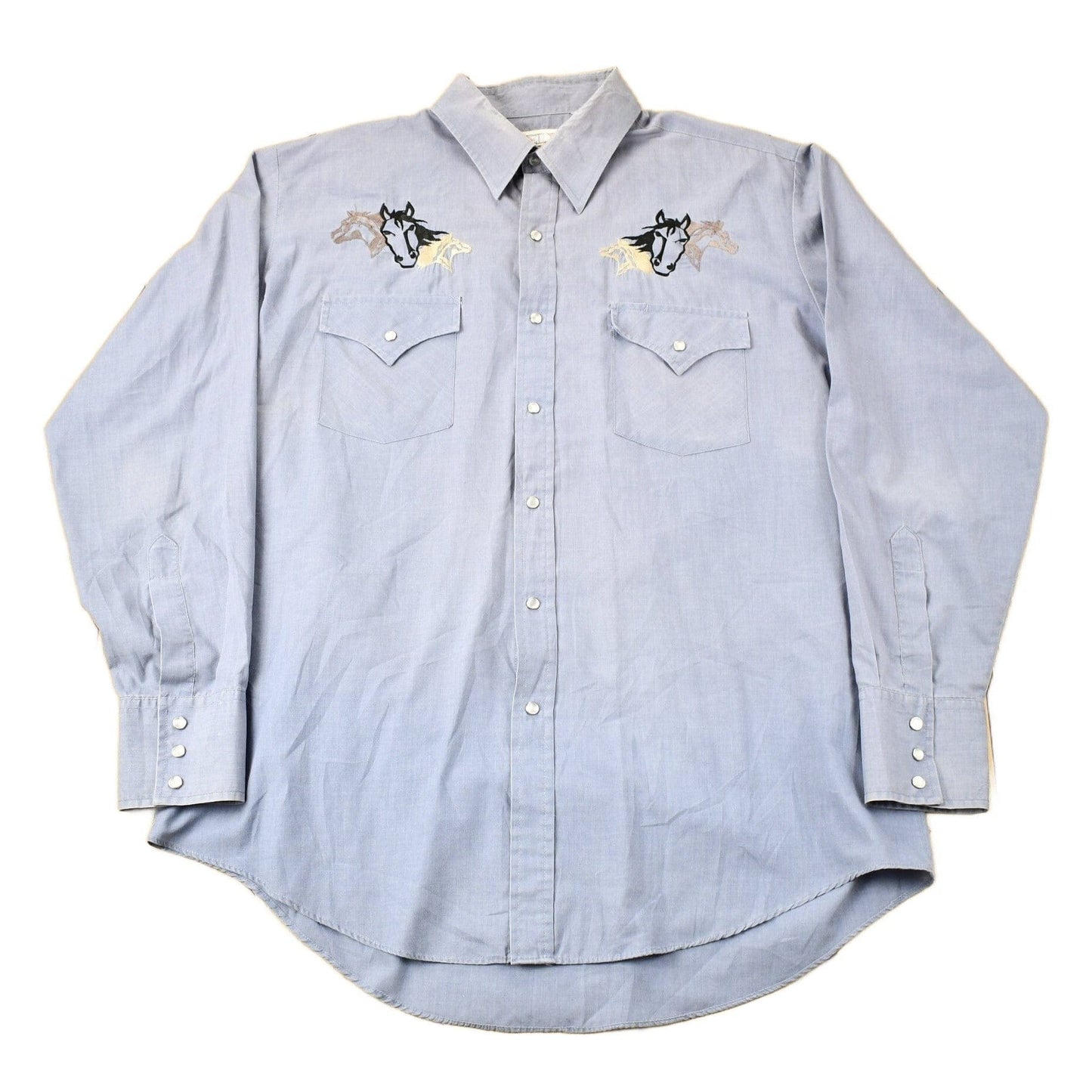 Vintage 1990s Ely Cattleman Horse Graphic Western Style Button Up Shirt Men's Large from propervintagecanada